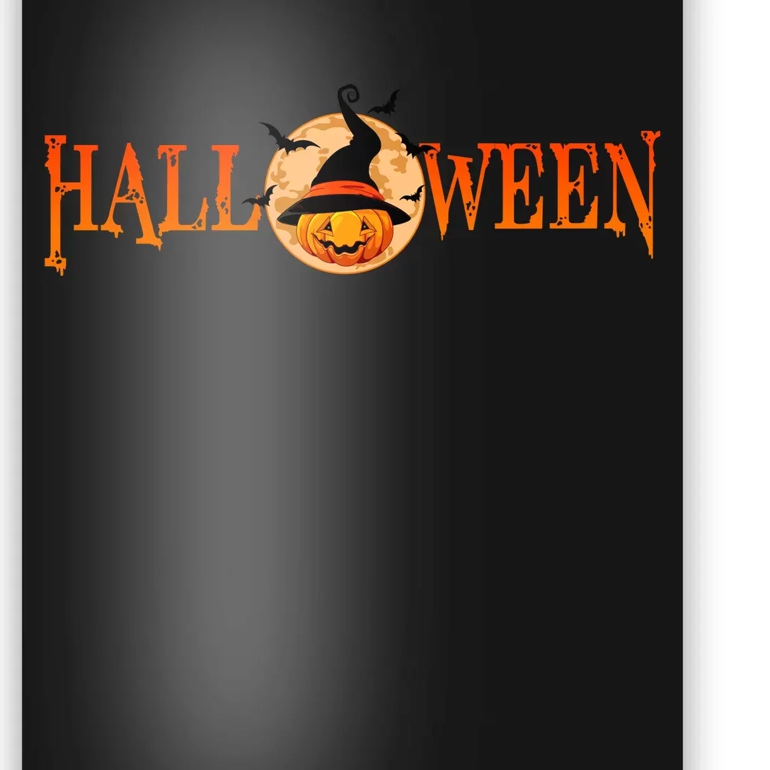 Halloween Pumpkin Witch Logo Poster