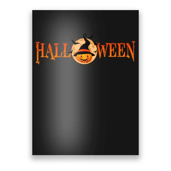 Halloween Pumpkin Witch Logo Poster