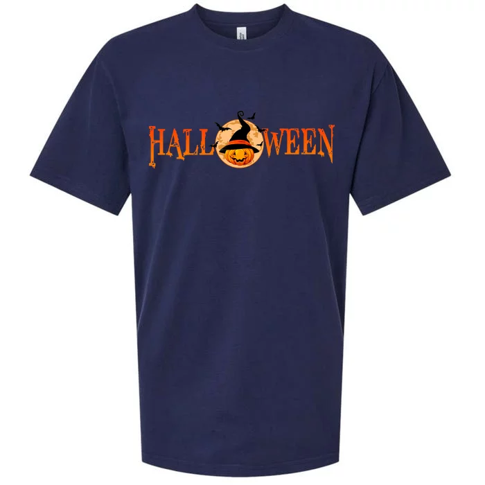 Halloween Pumpkin Witch Logo Sueded Cloud Jersey T-Shirt