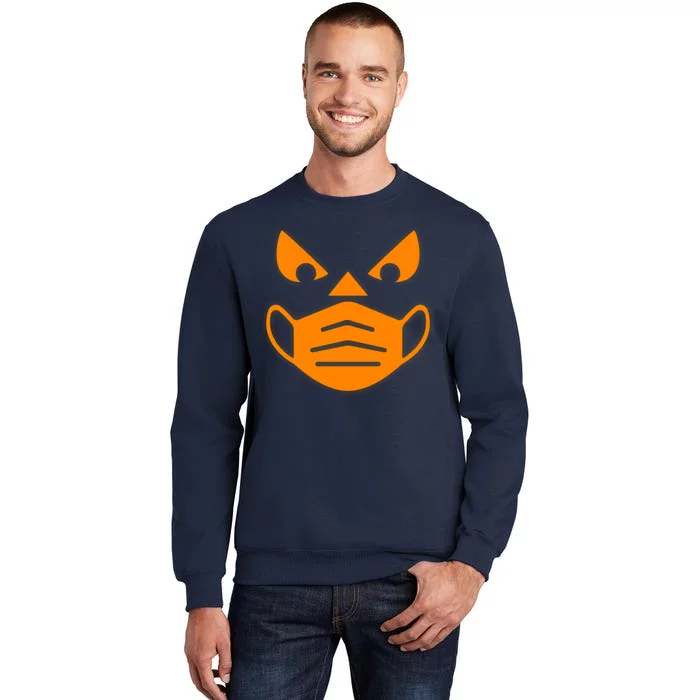 Halloween Quarantine Cut Out Jack O'Lantern Wearing Mask Sweatshirt