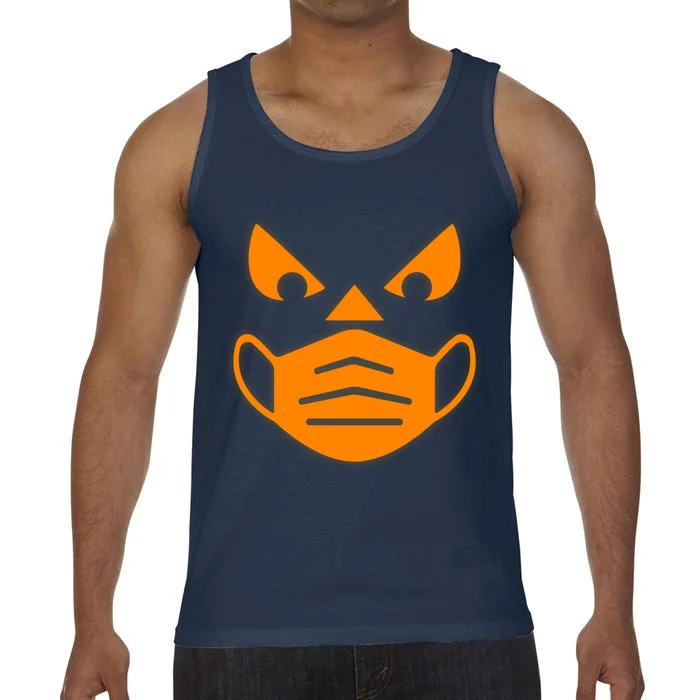 Halloween Quarantine Cut Out Jack O'Lantern Wearing Mask Comfort Colors® Tank Top