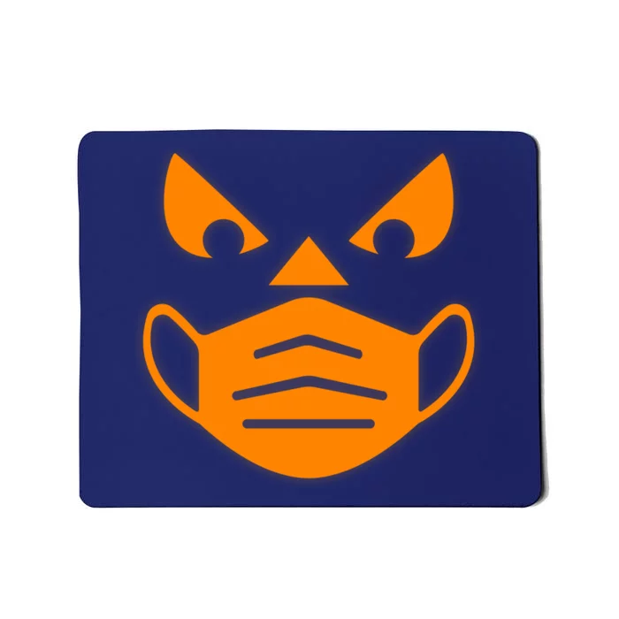 Halloween Quarantine Cut Out Jack O'Lantern Wearing Mask Mousepad