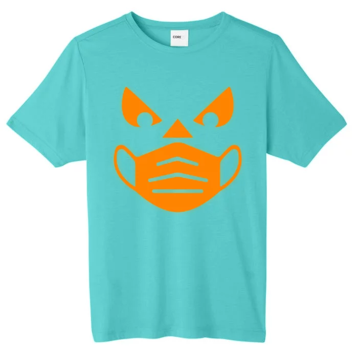 Halloween Quarantine Cut Out Jack O'Lantern Wearing Mask ChromaSoft Performance T-Shirt