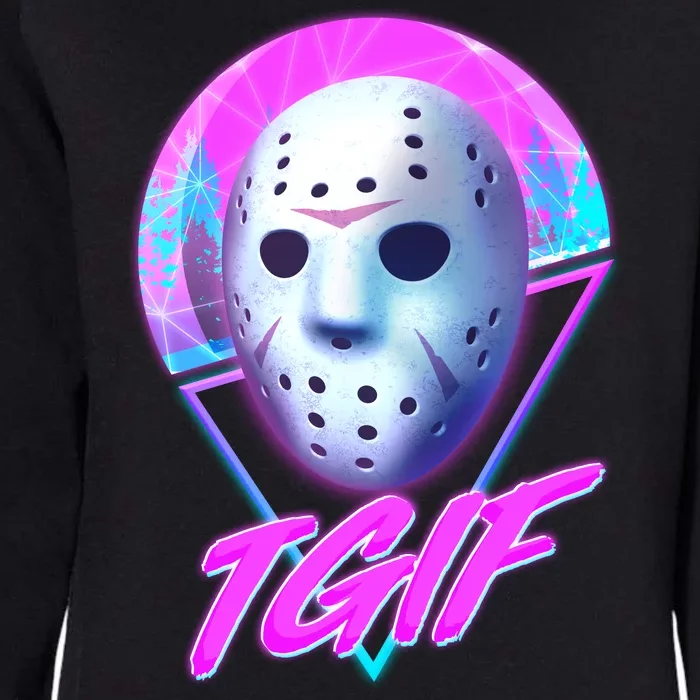 Halloween Retro 80's TGIF Jason Mask Womens California Wash Sweatshirt