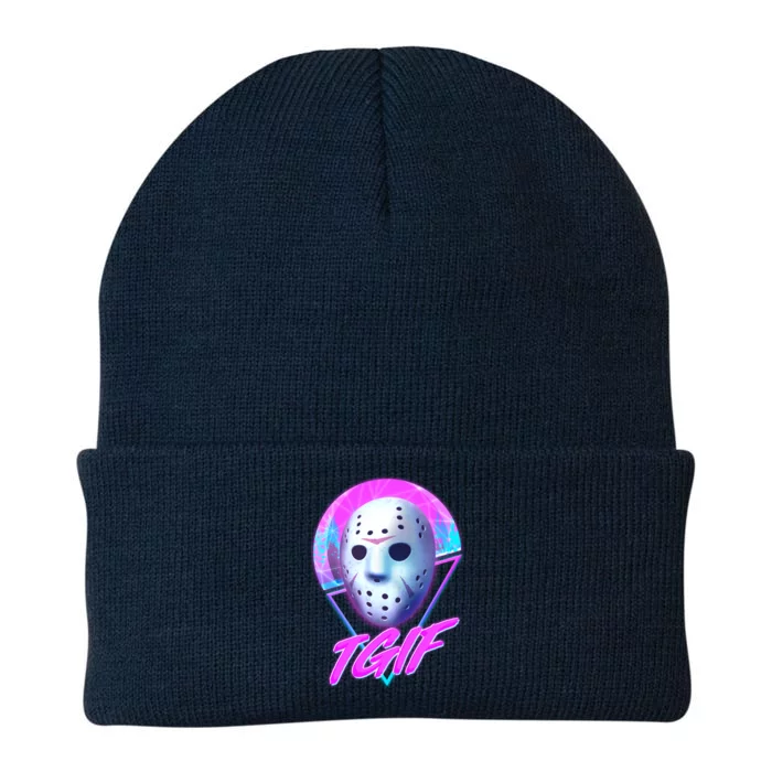 Halloween Retro 80's TGIF Jason Mask Knit Cap Winter Beanie