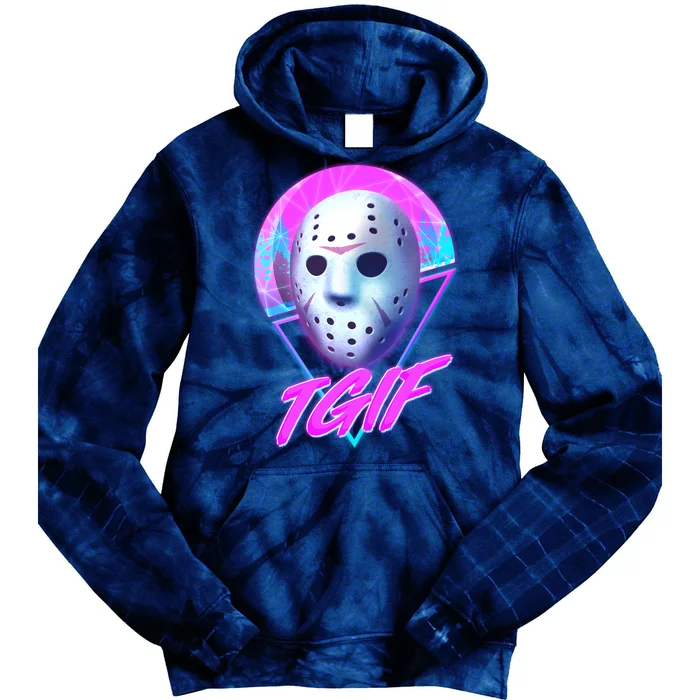 Halloween Retro 80's TGIF Jason Mask Tie Dye Hoodie