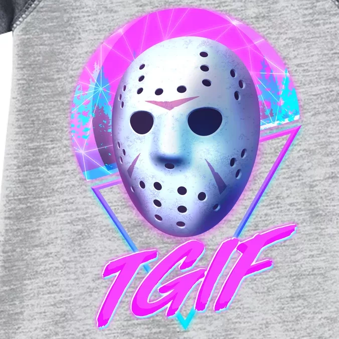 Halloween Retro 80's TGIF Jason Mask Infant Baby Jersey Bodysuit