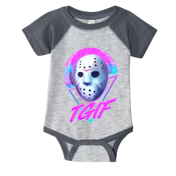 Halloween Retro 80's TGIF Jason Mask Infant Baby Jersey Bodysuit