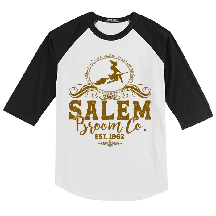 Halloween Salem Broom Co Est 1962 Kids Colorblock Raglan Jersey