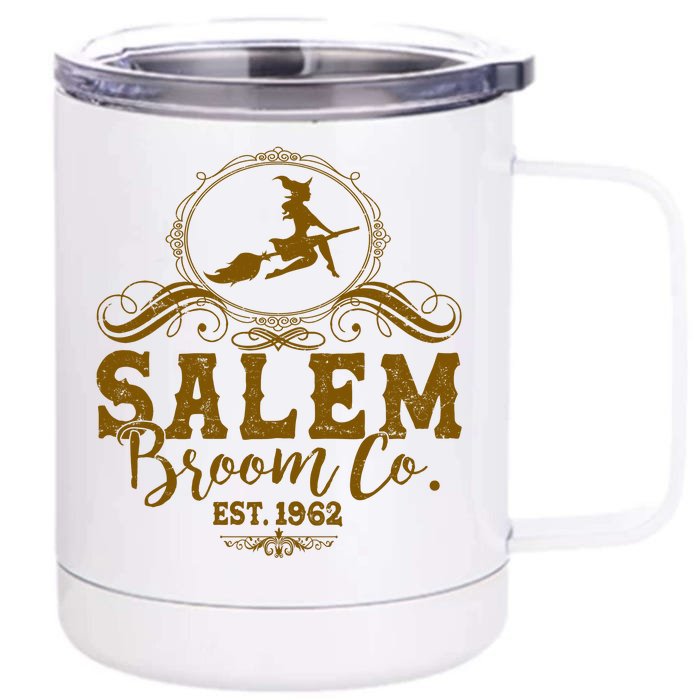 Halloween Salem Broom Co Est 1962 Front & Back 12oz Stainless Steel Tumbler Cup