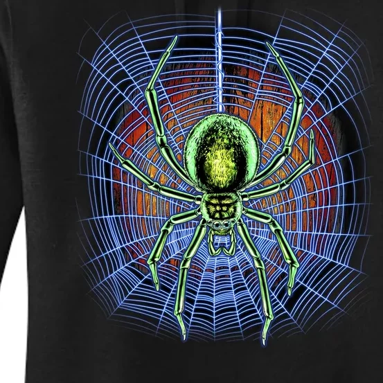 Halloween Spiderweb Creepy Spider Women's Pullover Hoodie