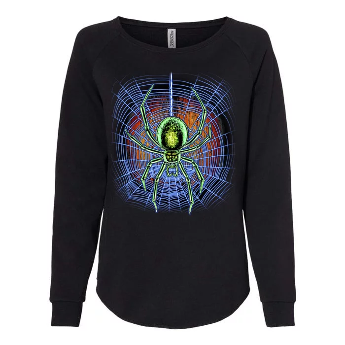 Halloween Spiderweb Creepy Spider Womens California Wash Sweatshirt