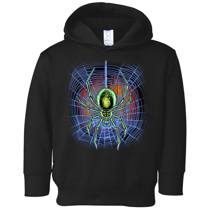 Halloween Spiderweb Creepy Spider Toddler Hoodie