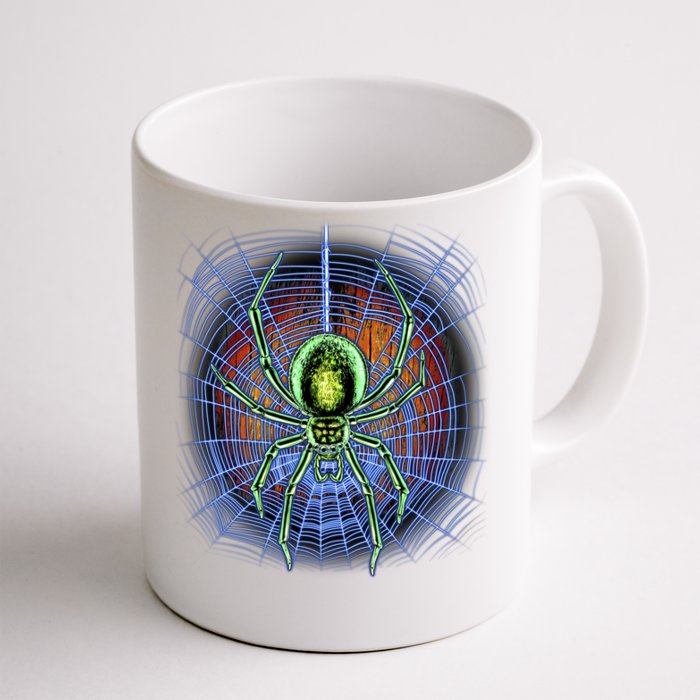 Halloween Spiderweb Creepy Spider Front & Back Coffee Mug