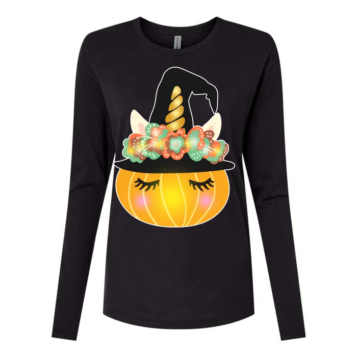 Halloween Uni-Pumpkin Sparkly Cute Womens Cotton Relaxed Long Sleeve T-Shirt