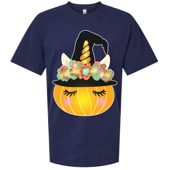 Halloween Uni-Pumpkin Sparkly Cute Sueded Cloud Jersey T-Shirt