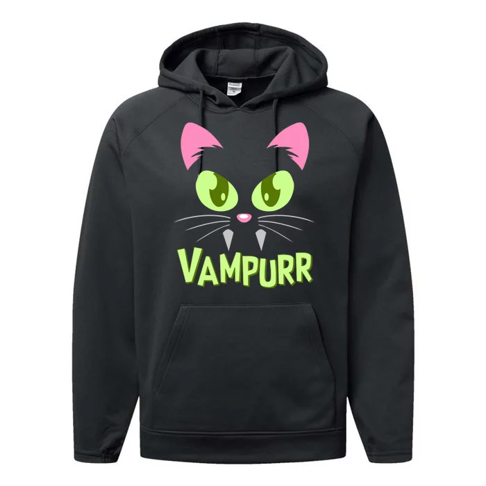 Halloween Vampurr Funny Cat Performance Fleece Hoodie