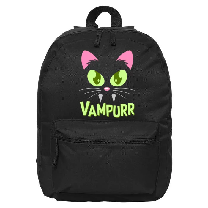 Halloween Vampurr Funny Cat 16 in Basic Backpack