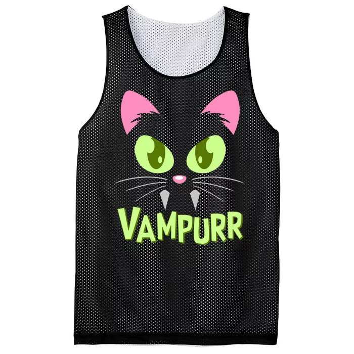 Halloween Vampurr Funny Cat Mesh Reversible Basketball Jersey Tank