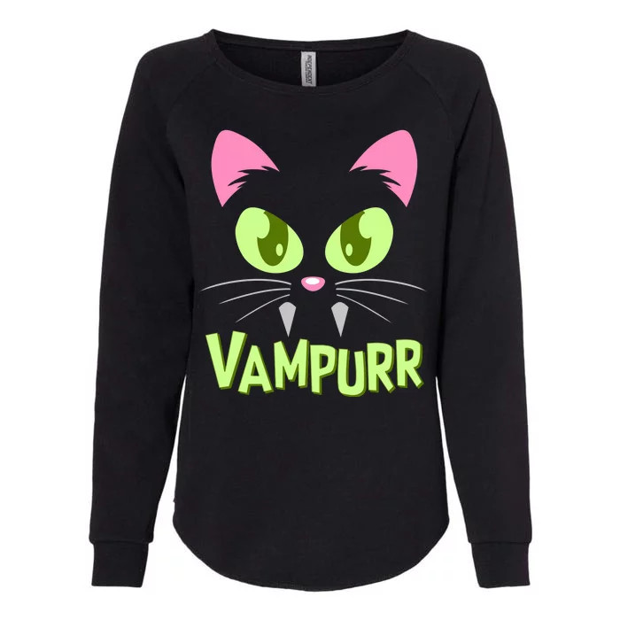 Halloween Vampurr Funny Cat Womens California Wash Sweatshirt