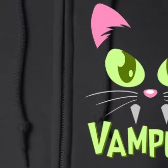 Halloween Vampurr Funny Cat Full Zip Hoodie