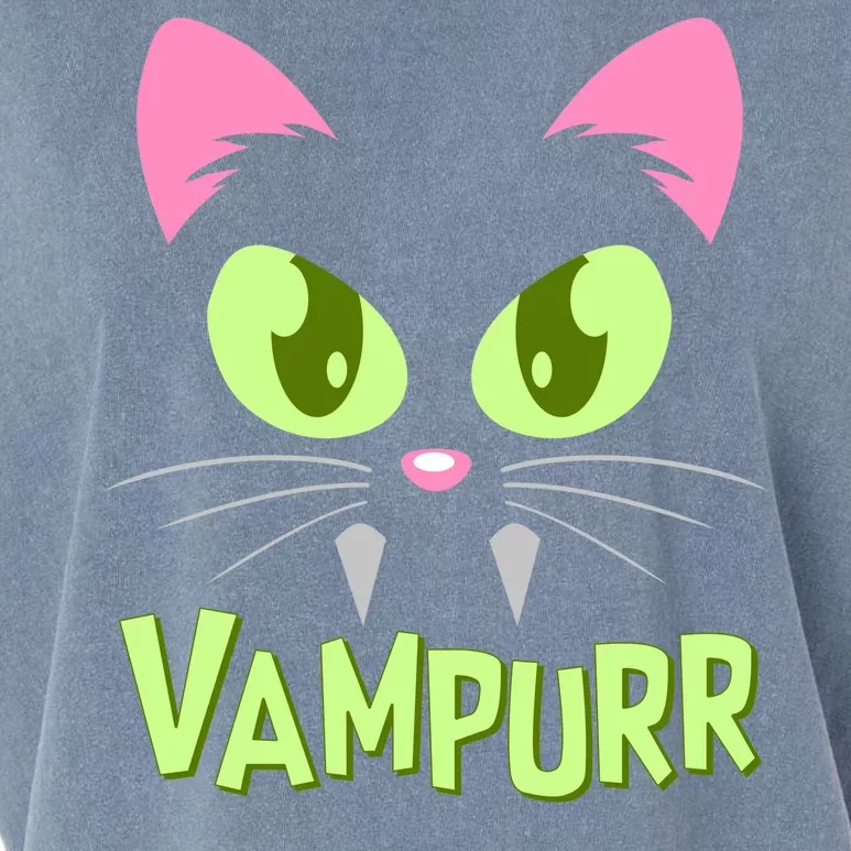 Halloween Vampurr Funny Cat Garment-Dyed Women's Muscle Tee