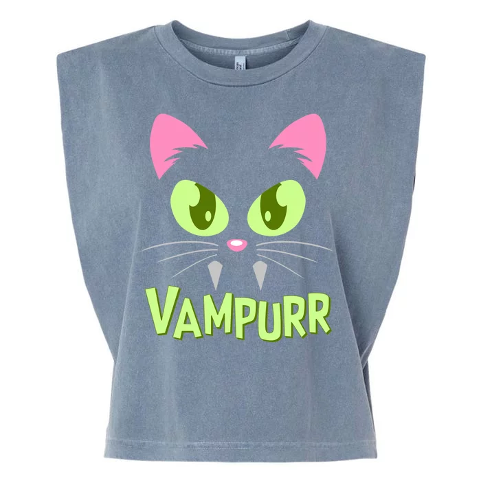 Halloween Vampurr Funny Cat Garment-Dyed Women's Muscle Tee