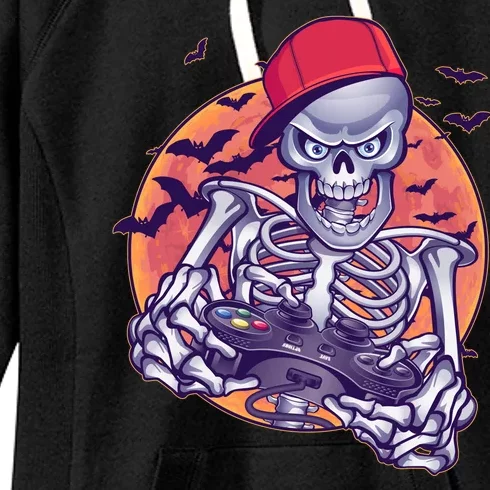 Halloween Video Gamer Skeleton Women's Fleece Hoodie