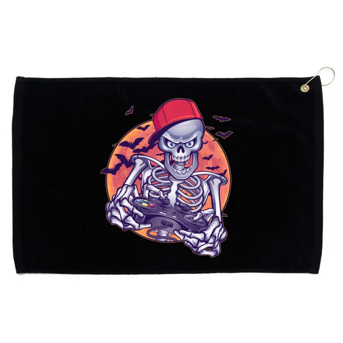 Halloween Video Gamer Skeleton Grommeted Golf Towel