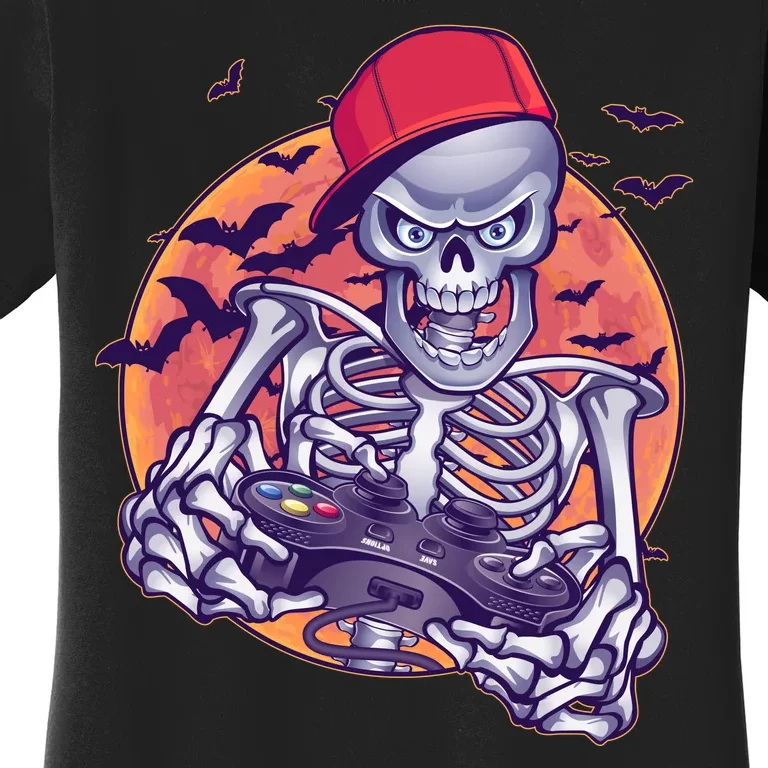 Halloween Video Gamer Skeleton Women's T-Shirt