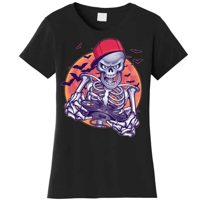 Halloween Video Gamer Skeleton Women's T-Shirt