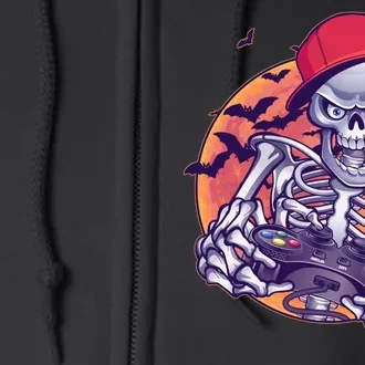 Halloween Video Gamer Skeleton Full Zip Hoodie