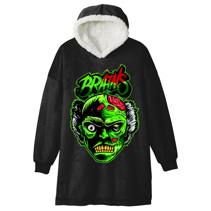 Halloween Zombie Brains Hooded Wearable Blanket