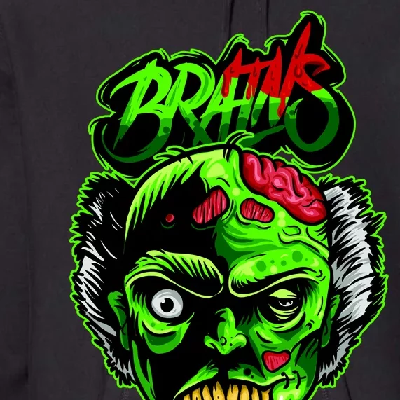 Halloween Zombie Brains Premium Hoodie