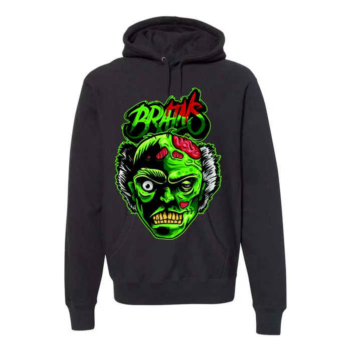 Halloween Zombie Brains Premium Hoodie