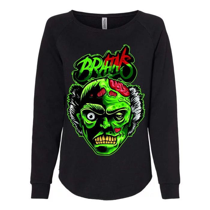 Halloween Zombie Brains Womens California Wash Sweatshirt