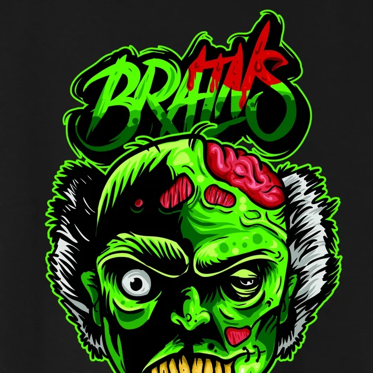 Halloween Zombie Brains Women's Crop Top Tee