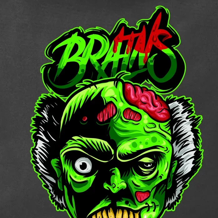 Halloween Zombie Brains Zip Tote Bag