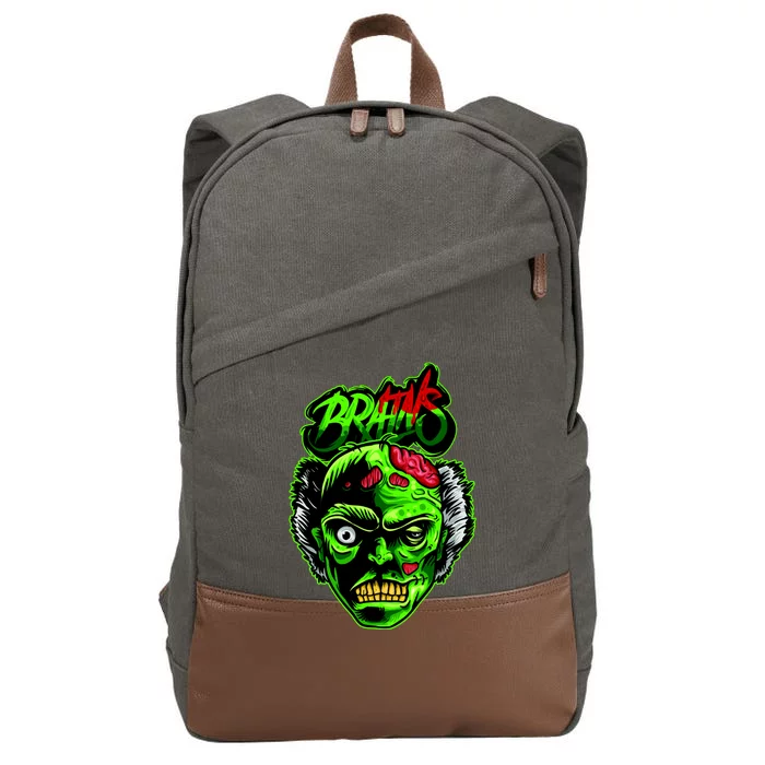 Halloween Zombie Brains Cotton Canvas Backpack