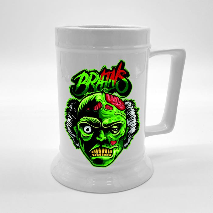 Halloween Zombie Brains Front & Back Beer Stein