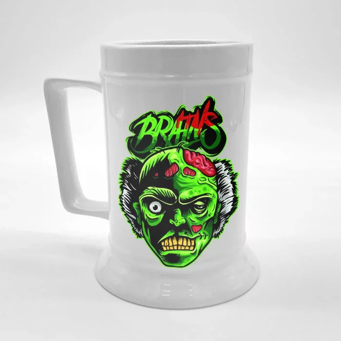 Halloween Zombie Brains Front & Back Beer Stein