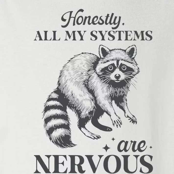 Honestly All My Systems Are Nervous Raccoon Toddler Long Sleeve Shirt