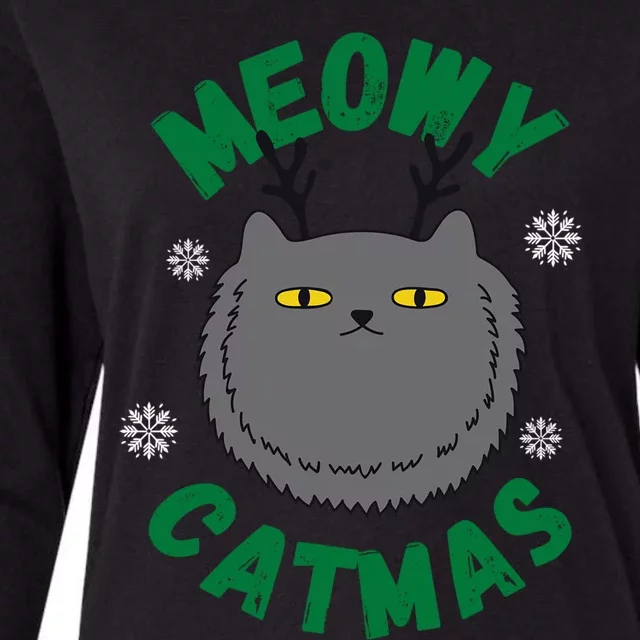 Have A Meowy Catmas Gift Womens Cotton Relaxed Long Sleeve T-Shirt