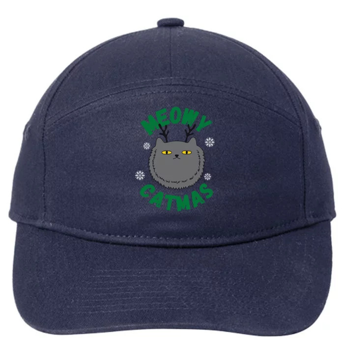 Have A Meowy Catmas Gift 7-Panel Snapback Hat