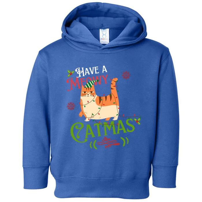 Have A Meowy Catmas Gift Toddler Hoodie