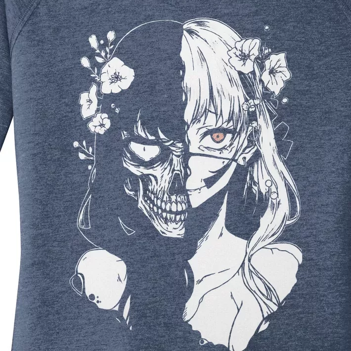 Horror Anime Manga Harajuku Gothic Grunge Aesthetic Women's Perfect Tri Tunic Long Sleeve Shirt