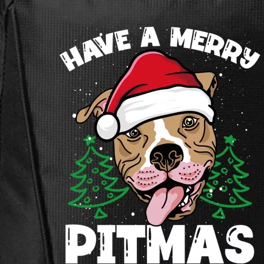 Have A Merry Pitmas Dog Owner Pitbull Dog Christmas Day Gift City Backpack