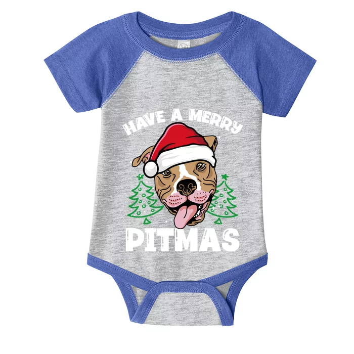 Have A Merry Pitmas Dog Owner Pitbull Dog Christmas Day Gift Infant Baby Jersey Bodysuit