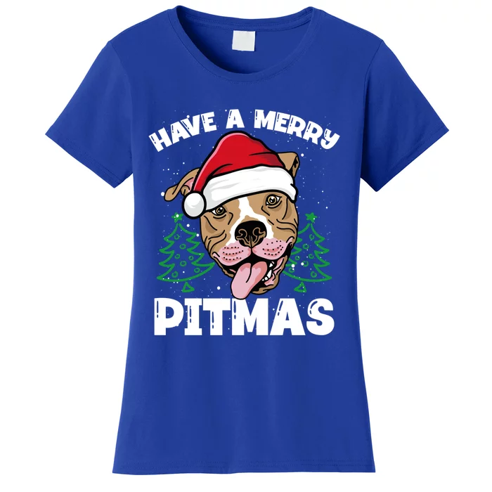 Have A Merry Pitmas Dog Owner Pitbull Dog Christmas Day Gift Women's T-Shirt