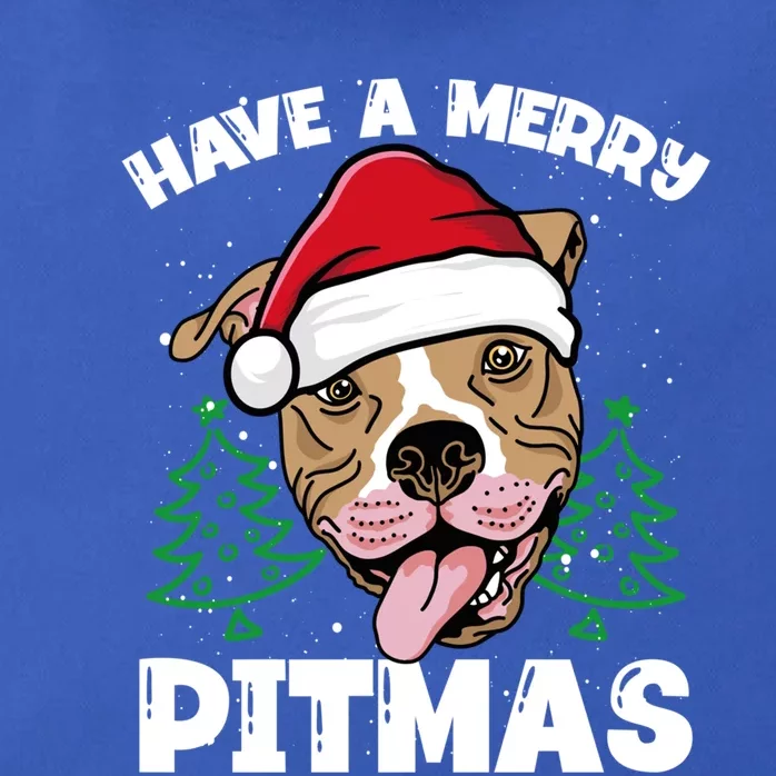 Have A Merry Pitmas Dog Owner Pitbull Dog Christmas Day Gift Zip Tote Bag